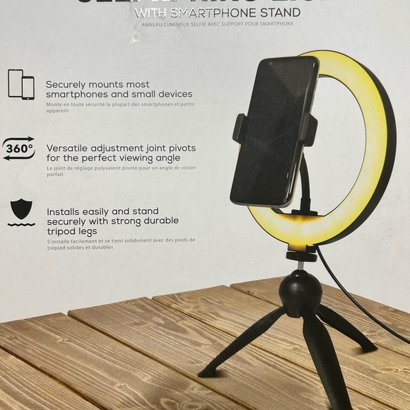 Selfie ring light with smart phone stand 8 inches round, core audio brand - Picture 2 of 4